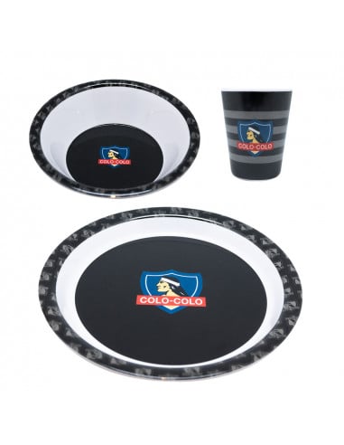 Set desayuno melamina Colo-Colo