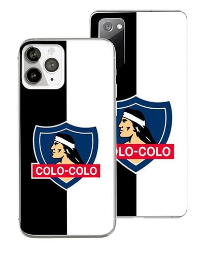 Carcasa Colo-Colo escudo blanco y negro