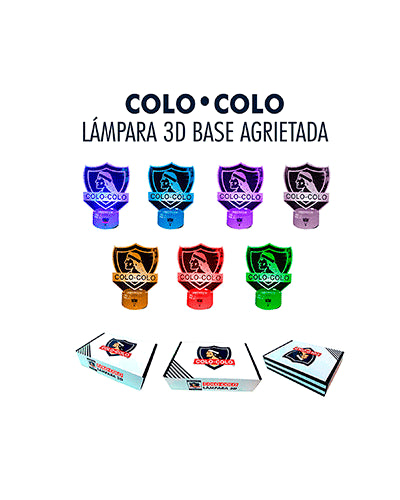 Lámpara 3D Colo Colo Base Agrietada + Control Remoto