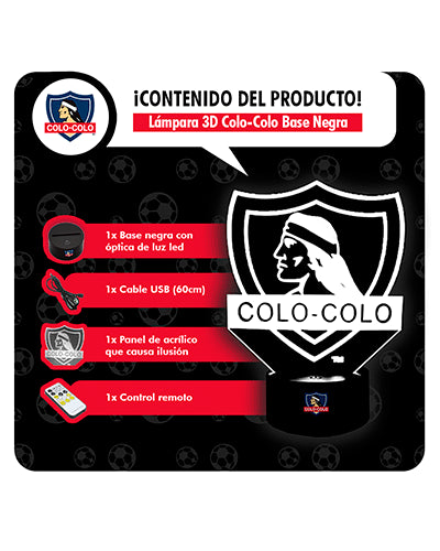 LÁMPARA ILUSIÓN 3D COLO COLO BASE NEGRA