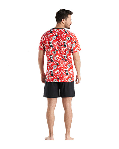 Pijama algodón hombre CC rojo