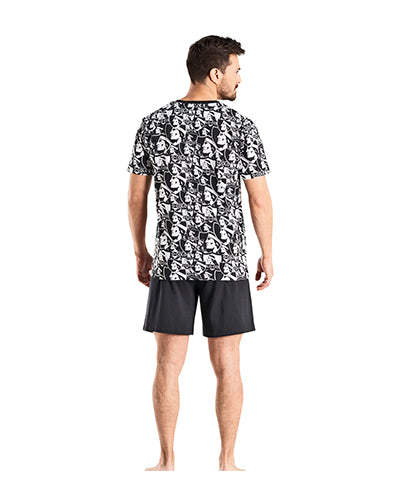 Pijama algodón hombre CC negro