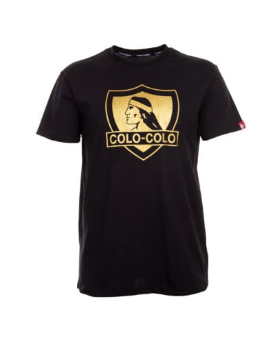 Polera Colo Colo Urbano "Escudo Dorado" Negra