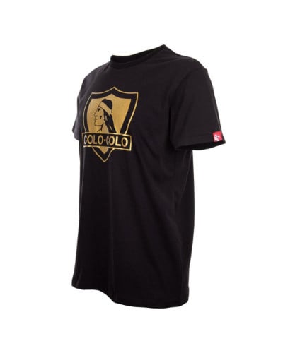 Polera Colo Colo Urbano "Escudo Dorado" Negra
