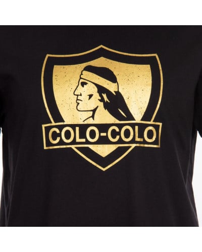 Polera Colo Colo Urbano "Escudo Dorado" Negra