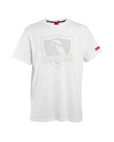 Polera Colo Colo Urbano "Escudo Gris" Blanca