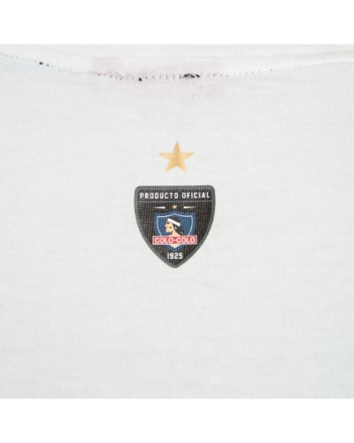 Polera Colo Colo Urbano "Escudo Gris" Blanca