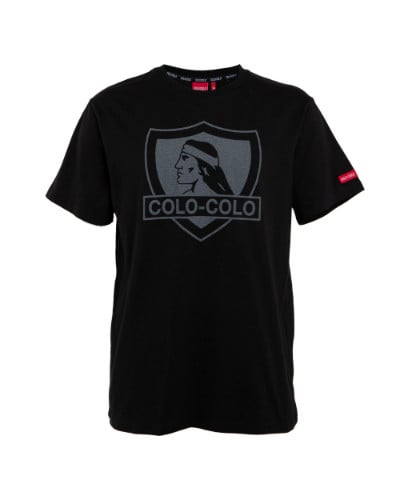 Polera Colo Colo Urbano "Escudo Gris" Negra