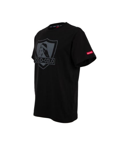 Polera Colo Colo Urbano "Escudo Gris" Negra