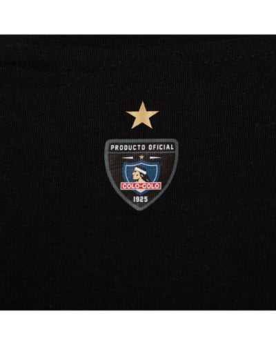 Polera Colo Colo Urbano "Escudo Gris" Negra