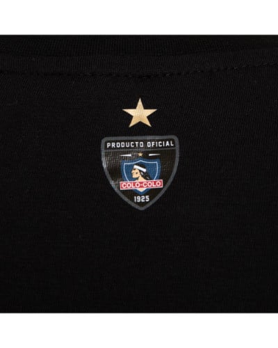 Polera Colo Colo Urbano "Escudo Plateado" Negra