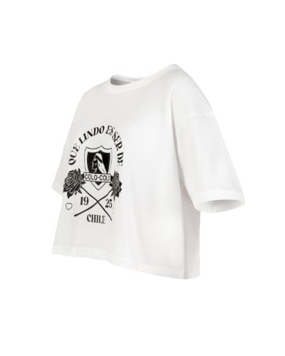 Polera mujer "Qué lindo es ser" blanca 2024