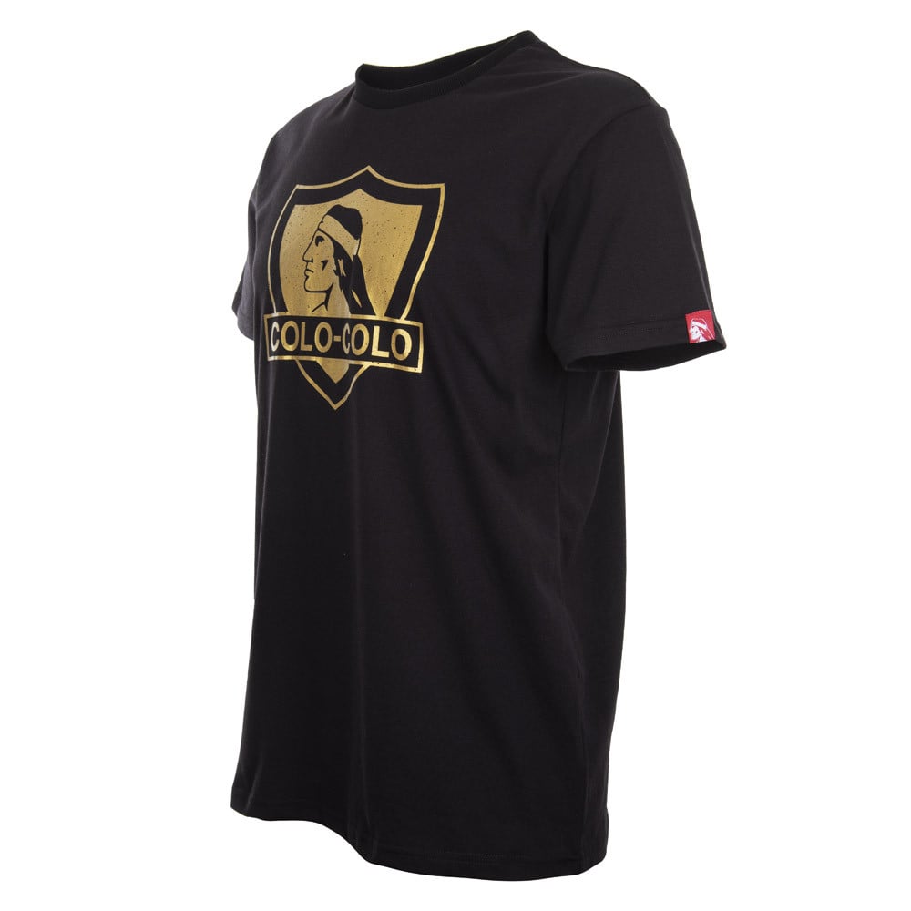 Polera Negra Big Logo Dorado