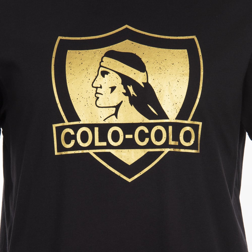 Polera Negra Big Logo Dorado