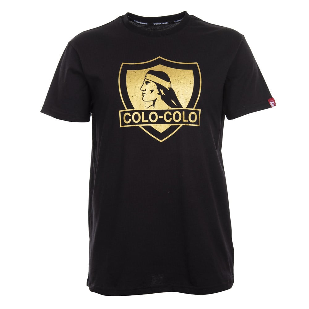Polera Negra Big Logo Dorado