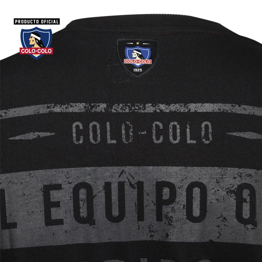 Polera Urbana Big Print Negra Colo-Colo