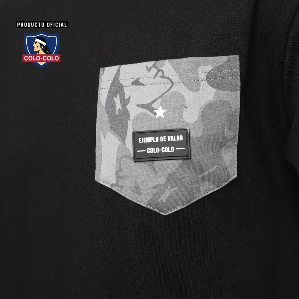 Polera Urbana Negra/Camo Colo-Colo