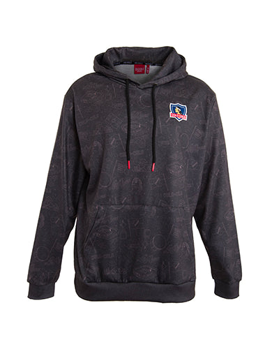 POLERON HODDIE COLO COLO NEGRO ESTAMPADO