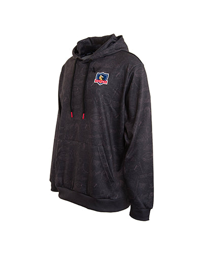 POLERON HODDIE COLO COLO NEGRO ESTAMPADO