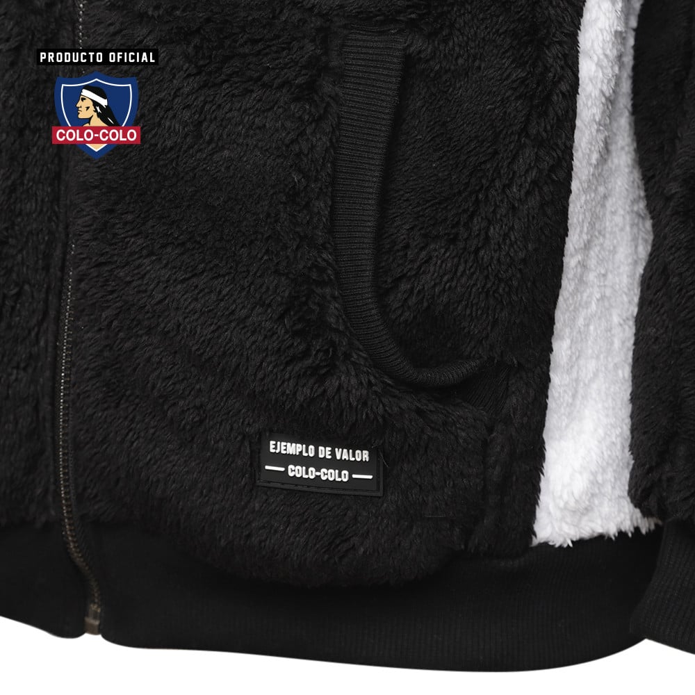 Poleron Urbano Sherpa Negro/Blanco Colo-Colo
