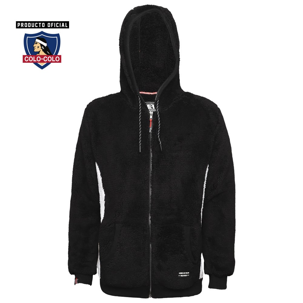 Poleron Urbano Sherpa Negro/Blanco Colo-Colo