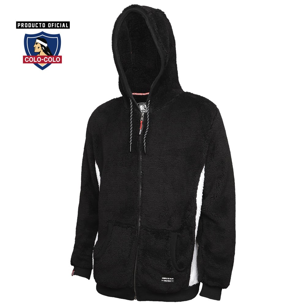 Poleron Urbano Sherpa Negro/Blanco Colo-Colo