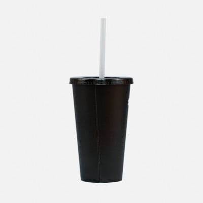 Vaso Plástico CC gris logo monocromático